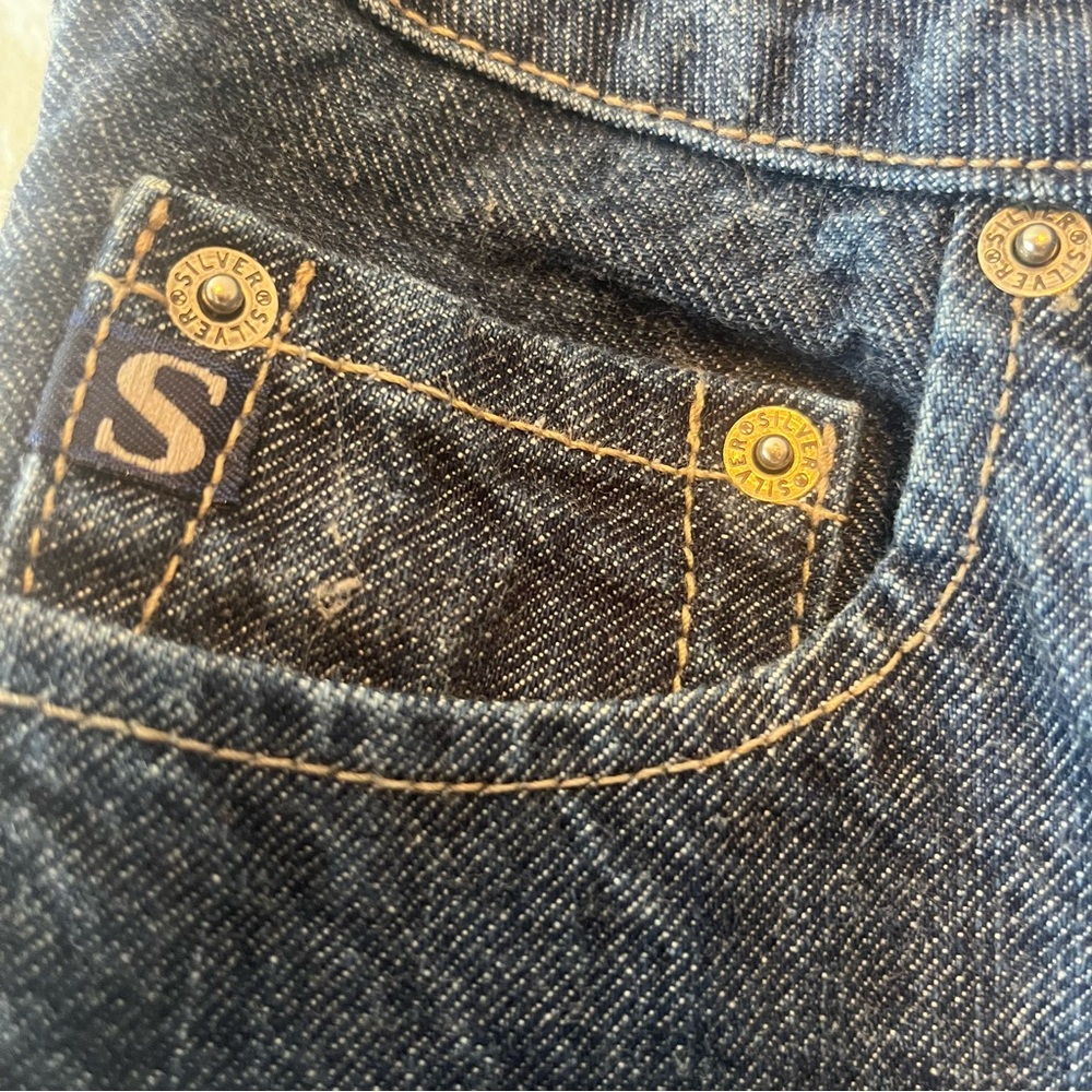 Silver Jeans Dark Blue Flare & Wide Leg Women Jeans - Picture 5 of 11